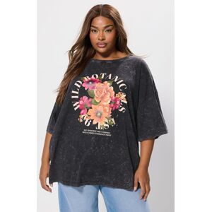 Yours Women's Acid Wash Floral Slogan T-Shirt in Grey Size: 34-36 Grey 34-36 Yours Women's Acid Wash Floral Slogan T-Shirt in Grey Size: 34-36 Grey 34-36