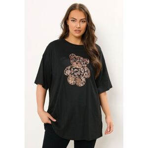 Yours Women's Sequin Teddy T-Shirt in Black Size: 22-24 Black 22-24 Yours Women's Sequin Teddy T-Shirt in Black Size: 22-24 Black 22-24