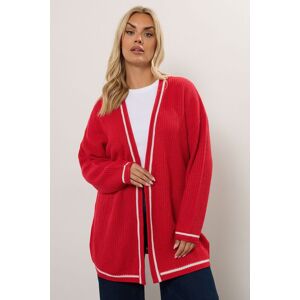 Yours Women's Contrast Tipping Knitted Cardigan in Red Size: 30-32 Red 30-32 Yours Women's Contrast Tipping Knitted Cardigan in Red Size: 30-32 Red 30-32