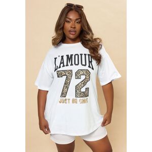 Yours Women's 'L'Amour' Slogan T-Shirt in White Size: 20 White 20 Yours Women's 'L'Amour' Slogan T-Shirt in White Size: 20 White 20
