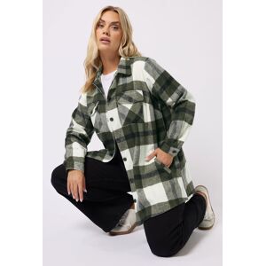 Yours Women's Long Sleeve Check Shacket in Dark Green Size: 22-24 Dark Green 22-24 Yours Women's Long Sleeve Check Shacket in Dark Green Size: 22-24 Dark Green 22-24