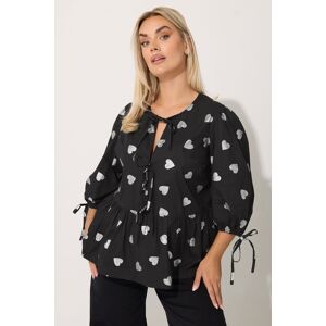 Yours Women's Metallic Bow Tie Front Top in Black Size: 22-24 Black 22-24 Yours Women's Metallic Bow Tie Front Top in Black Size: 22-24 Black 22-24