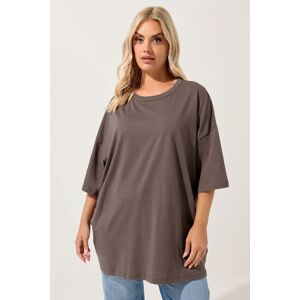 Yours Women's Oversized Boxy T-Shirt in Brown Size: 26-28 Brown 26-28 Yours Women's Oversized Boxy T-Shirt in Brown Size: 26-28 Brown 26-28