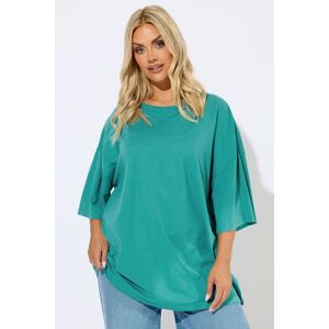 Yours Women's Oversized Boxy T-Shirt in Teal Size: 22-24 Teal 22-24 Yours Women's Oversized Boxy T-Shirt in Teal Size: 22-24 Teal 22-24