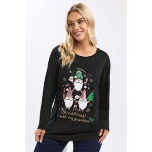 Yours Women's Gnome Graphic Novelty T-Shirt in Black Size: 26-28 Black 26-28 Yours Women's Gnome Graphic Novelty T-Shirt in Black Size: 26-28 Black 26-28