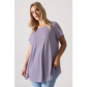 Yours Women's Ribbed Soft Touch T-Shirt in Purple Size: 22-24 Purple 22-24 Yours Women's Ribbed Soft Touch T-Shirt in Purple Size: 22-24 Purple 22-24
