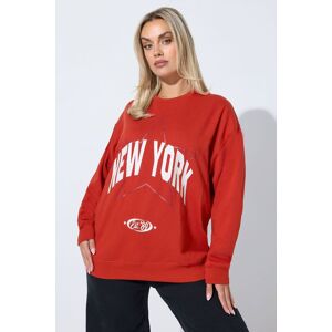 Yours Women's 'New York' Slogan Sweatshirt in Red Size: 22-24 Red 22-24 Yours Women's 'New York' Slogan Sweatshirt in Red Size: 22-24 Red 22-24