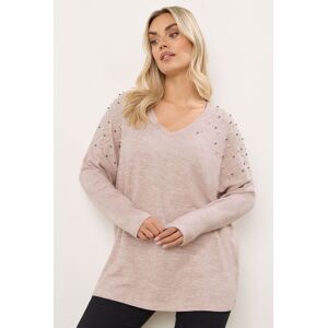 Yours Women's Pearl Embellished Drop Shoulder Jumper in Pink Size: 20 Pink 20 Yours Women's Pearl Embellished Drop Shoulder Jumper in Pink Size: 20 Pink 20