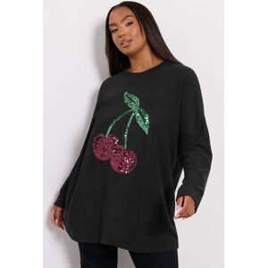 Yours Women's Sequin Embellished Jumper in Black Size: 22-24 Black 22-24 Yours Women's Sequin Embellished Jumper in Black Size: 22-24 Black 22-24