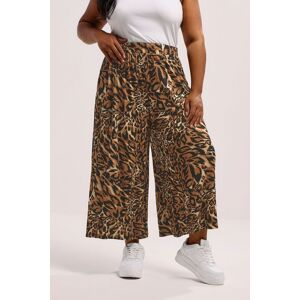 Yours Women's Animal Print Wide Leg Cropped Trousers in Brown Size: 20 Brown 20 Yours Women's Animal Print Wide Leg Cropped Trousers in Brown Size: 20 Brown 20