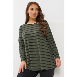 Yours Women's Stripe Ribbed Swing Top in Dark Green Size: 22-24 Dark Green 22-24 Yours Women's Stripe Ribbed Swing Top in Dark Green Size: 22-24 Dark Green 22-24