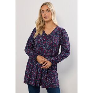 Yours Women's Ditsy Floral Pleat Front Top in Red Size: 22-24 Red 22-24 Yours Women's Ditsy Floral Pleat Front Top in Red Size: 22-24 Red 22-24