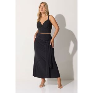 Yours Women's Tie Detail Maxi Skirt in Black Size: 18 Black 18 Yours Women's Tie Detail Maxi Skirt in Black Size: 18 Black 18