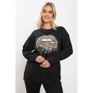Yours Women's Sequin Embellished Sweatshirt in Black Size: 26-28 Black 26-28 Yours Women's Sequin Embellished Sweatshirt in Black Size: 26-28 Black 26-28