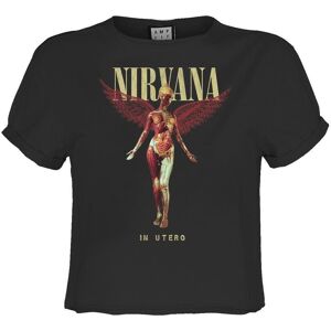 Amplified Women's In Utero Nirvana Crop T-Shirt in Charcoal Size: XS Charcoal XS Amplified Women's In Utero Nirvana Crop T-Shirt in Charcoal Size: XS Charcoal XS