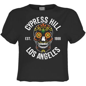 Amplified Women's Floral Skull Cypress Hill Crop T-Shirt in Charcoal Size: Small Charcoal S Amplified Women's Floral Skull Cypress Hill Crop T-Shirt in Charcoal Size: Small Charcoal S