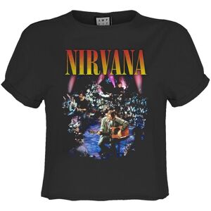 Amplified Women's Live In Ny Nirvana Crop Top in Charcoal Size: Medium Charcoal M Amplified Women's Live In Ny Nirvana Crop Top in Charcoal Size: Medium Charcoal M