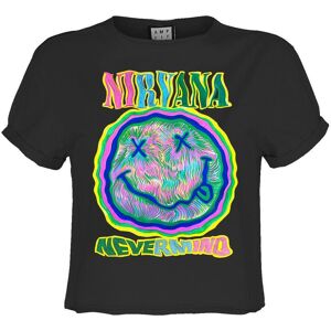 Amplified Women's Scribble Nirvana Crop Top in Charcoal Size: XS Charcoal XS Amplified Women's Scribble Nirvana Crop Top in Charcoal Size: XS Charcoal XS