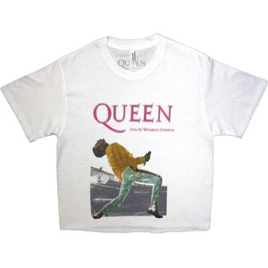 Queen Women's Wembley Stadium Logo Crop Top in White Size: Medium White M Queen Women's Wembley Stadium Logo Crop Top in White Size: Medium White M