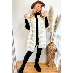 CY Women's Luxury Oversized Gilet With Soft Faux Fur Panels in White Size: 2XL White 2XL CY Women's Luxury Oversized Gilet With Soft Faux Fur Panels in White Size: 2XL White 2XL