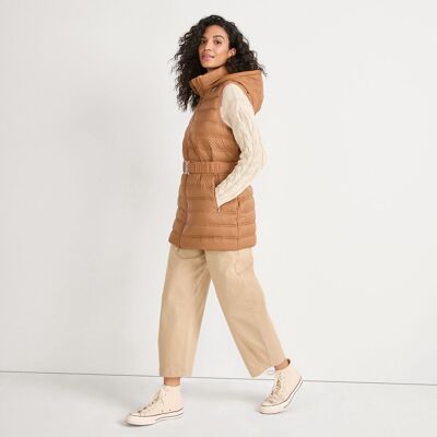 lands end Lands' End Women's Wanderweight Down Ultralight Packable Belted Gilet in Light Brown Size: 20 Light Brown 20 lands end Lands' End Women's Wanderweight Down Ultralight Packable Belted Gilet in Light Brown Size: 20 Light Brown 20