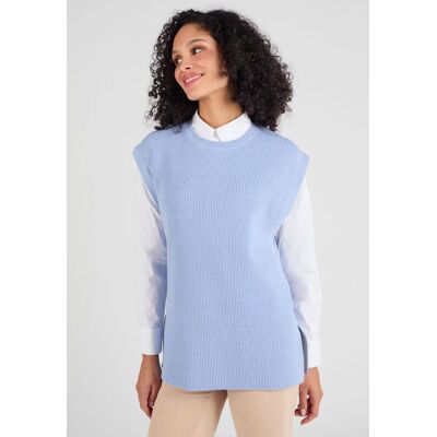 Damart Women's Stylish Skin Soft Sleeveless Jumper for Effortless Layering in Mid Blue Size: 10-12 Mid Blue 10-12 Damart Women's Stylish Skin Soft Sleeveless Jumper for Effortless Layering in Mid Blue Size: 10-12 Mid Blue 10-12