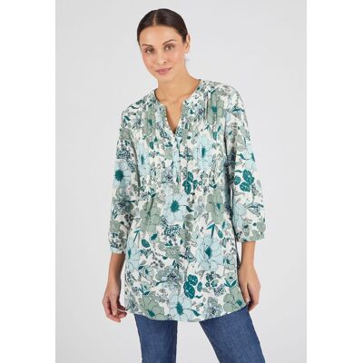 Damart Women's Floral Boho Tunic for Women - Stylish, Relaxed & Comfortable in Green Size: 14 Green 14 Damart Women's Floral Boho Tunic for Women - Stylish, Relaxed & Comfortable in Green Size: 14 Green 14