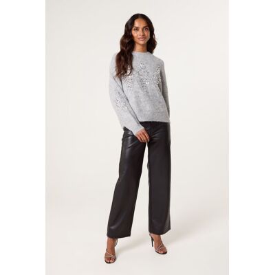 Blue Vanilla Women's Grey Long Sleeve Slip On Round Neck Jumper Size: S/M Grey S/M Blue Vanilla Women's Grey Long Sleeve Slip On Round Neck Jumper Size: S/M Grey S/M