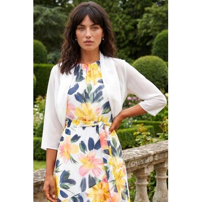 Roman Women's Ruched Hem Chiffon Bolero in Ivory Size: 20 Ivory 20 Roman Women's Ruched Hem Chiffon Bolero in Ivory Size: 20 Ivory 20