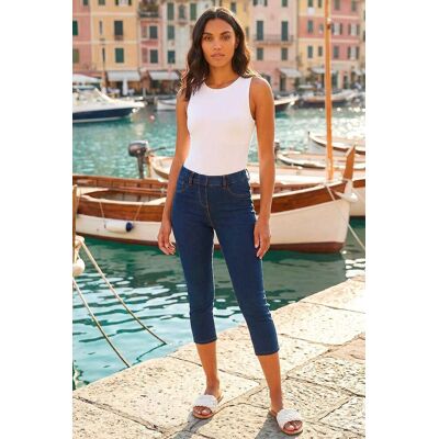 Roman Women's Cropped Stretch Denim Jegging in Indigo Size: 18 Indigo 18 Roman Women's Cropped Stretch Denim Jegging in Indigo Size: 18 Indigo 18