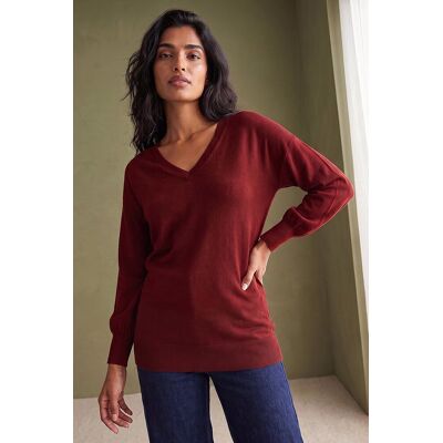 Roman Women's V-Neck Stretch Jumper in Red Size: 18 Red 18 Roman Women's V-Neck Stretch Jumper in Red Size: 18 Red 18