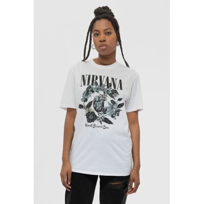 Nirvana Heart Shaped Box T-Shirt in White Size: XL White XL Nirvana Heart Shaped Box T-Shirt in White Size: XL White XL