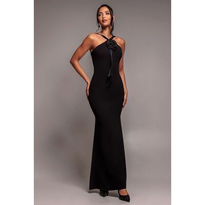 Goddiva Black Racer Maxi Dress - Size 12 UK Goddiva Black Racer Maxi Dress - Size 12 UK