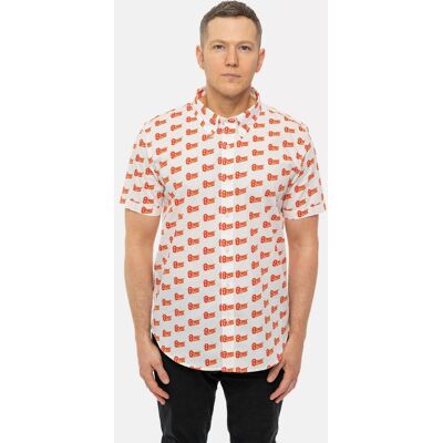 HeyRusty David Bowie Unisex Casual Shirt - Logo Pattern White Medium HeyRusty David Bowie Unisex Casual Shirt - Logo Pattern White Medium
