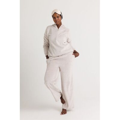 Pretty You London Women's Cosy Chevron Lounge Suit in Light Stone Size: 10-12 Light Stone 10-12 Pretty You London Women's Cosy Chevron Lounge Suit in Light Stone Size: 10-12 Light Stone 10-12