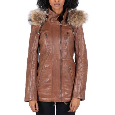 TruClothing Women's Mid Length Hooded Parka Jacket in Light Brown Size: Large Light Brown L TruClothing Women's Mid Length Hooded Parka Jacket in Light Brown Size: Large Light Brown L