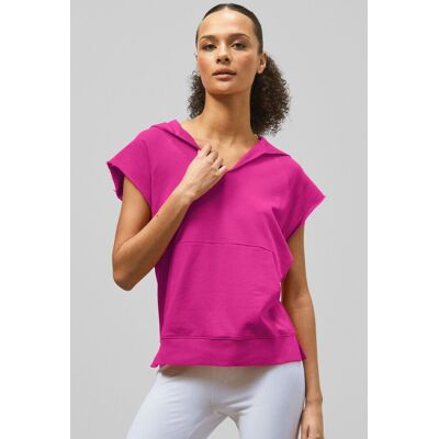 Enorsia Women's Sleeveless Raw Edge Hoodie in Red Size: 12 Red 12 Enorsia Women's Sleeveless Raw Edge Hoodie in Red Size: 12 Red 12