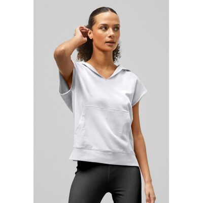 Enorsia Women's Sleeveless Raw Edge Hoodie in White Size: 16 White 16 Enorsia Women's Sleeveless Raw Edge Hoodie in White Size: 16 White 16