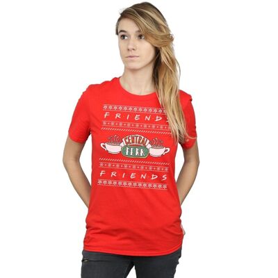 Absolute Cult Friends Women's Fair Isle Central Perk Cotton Boyfriend T-Shirt Absolute Cult Friends Women's Fair Isle Central Perk Cotton Boyfriend T-Shirt