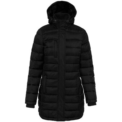 Kariban Women's Lightweight Long Padded Parka Jacket in Black Size: Large Black L Kariban Women's Lightweight Long Padded Parka Jacket in Black Size: Large Black L