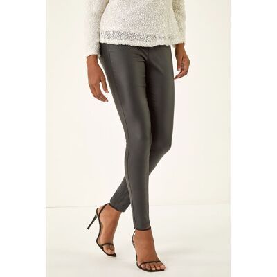 Roman Women's Coated Faux Leather Jeggings in Black Size: 22 Black 22 Roman Women's Coated Faux Leather Jeggings in Black Size: 22 Black 22