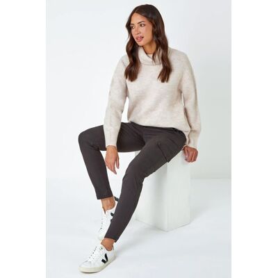Roman Women's Cotton Blend Cargo Stretch Jegging in Charcoal Size: 20 Charcoal 20 Roman Women's Cotton Blend Cargo Stretch Jegging in Charcoal Size: 20 Charcoal 20