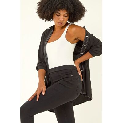 Roman Women's Lift Slim & Shape Cotton Blend Stretch Jegging in Black Size: 16 Black 16 Roman Women's Lift Slim & Shape Cotton Blend Stretch Jegging in Black Size: 16 Black 16