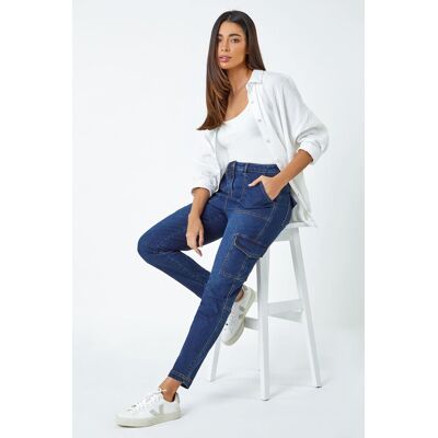 Roman Women's Cotton Blend Cargo Stretch Jegging in Indigo Size: 20 Indigo 20 Roman Women's Cotton Blend Cargo Stretch Jegging in Indigo Size: 20 Indigo 20