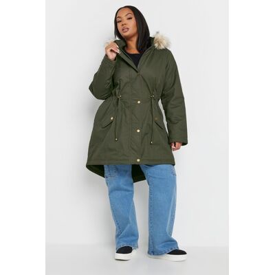 Yours Women's Faux Fur Trim Parka Coat in Dark Green Size: 26-28 Dark Green 26-28 Yours Women's Faux Fur Trim Parka Coat in Dark Green Size: 26-28 Dark Green 26-28