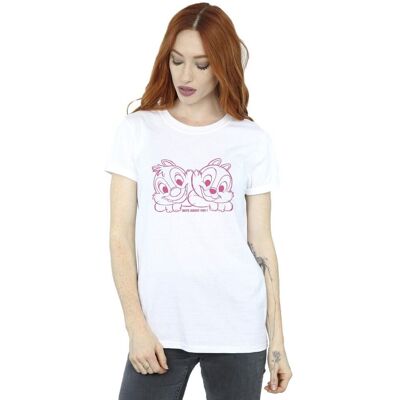 Disney Women's Chip 'n' Dale Nuts About You Boyfriend T-Shirt - White Disney Women's Chip 'n' Dale Nuts About You Boyfriend T-Shirt - White