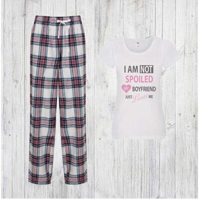 60 SECOND MAKEOVER Women's I'm Not Spoiled My Boyfriend Just Loves Me Pyjama Set in Pink Size: Medium Pink M 60 SECOND MAKEOVER Women's I'm Not Spoiled My Boyfriend Just Loves Me Pyjama Set in Pink Size: Medium Pink M