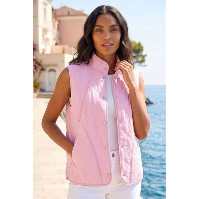 Roman Women's Diamond Quilted Funnel Neck Gilet in Pink Size: 18 Pink 18 Roman Women's Diamond Quilted Funnel Neck Gilet in Pink Size: 18 Pink 18