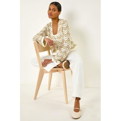 Roman Women's Textured Shimmer Wave Shrug in Ivory Size: 12 Ivory 12 Roman Women's Textured Shimmer Wave Shrug in Ivory Size: 12 Ivory 12