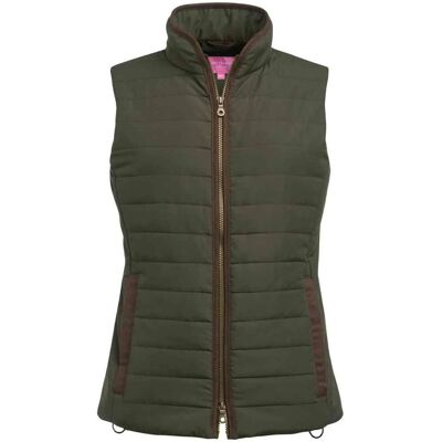 Brook Taverner Women's Madison Quilted Gilet in Dark Olive Size: XS Dark Olive XS Brook Taverner Women's Madison Quilted Gilet in Dark Olive Size: XS Dark Olive XS